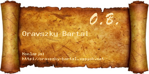 Oravszky Bartal névjegykártya